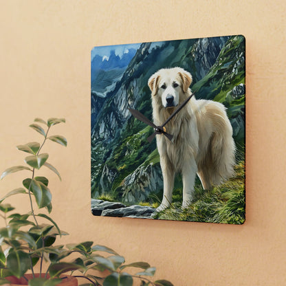 Great Pyrenees Wall Clock – Watercolor Dog Lover Home Décor
