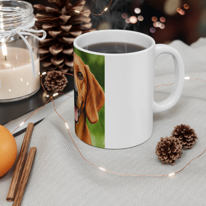 Redbone Coonhound Coffee Mug – Loyal Dog Lover Gift – Watercolor Redbone Coonhound Art
