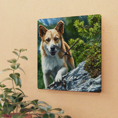 Icelandic Sheepdog Wall Clock | 10.75″ Acrylic Nordic Dog Lover Décor