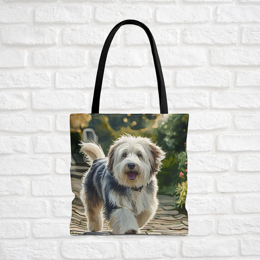 Bearded Collie Tote Bag | Dog Lover Gift | Stylish Reusable Bag with Watercolor Bearded Collie Art
