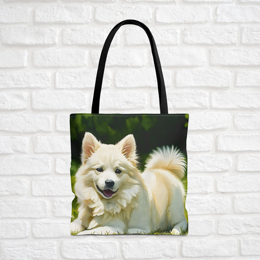 American Eskimo Dog Tote Bag – Dog Lover Gift with Eskie Watercolor Art
