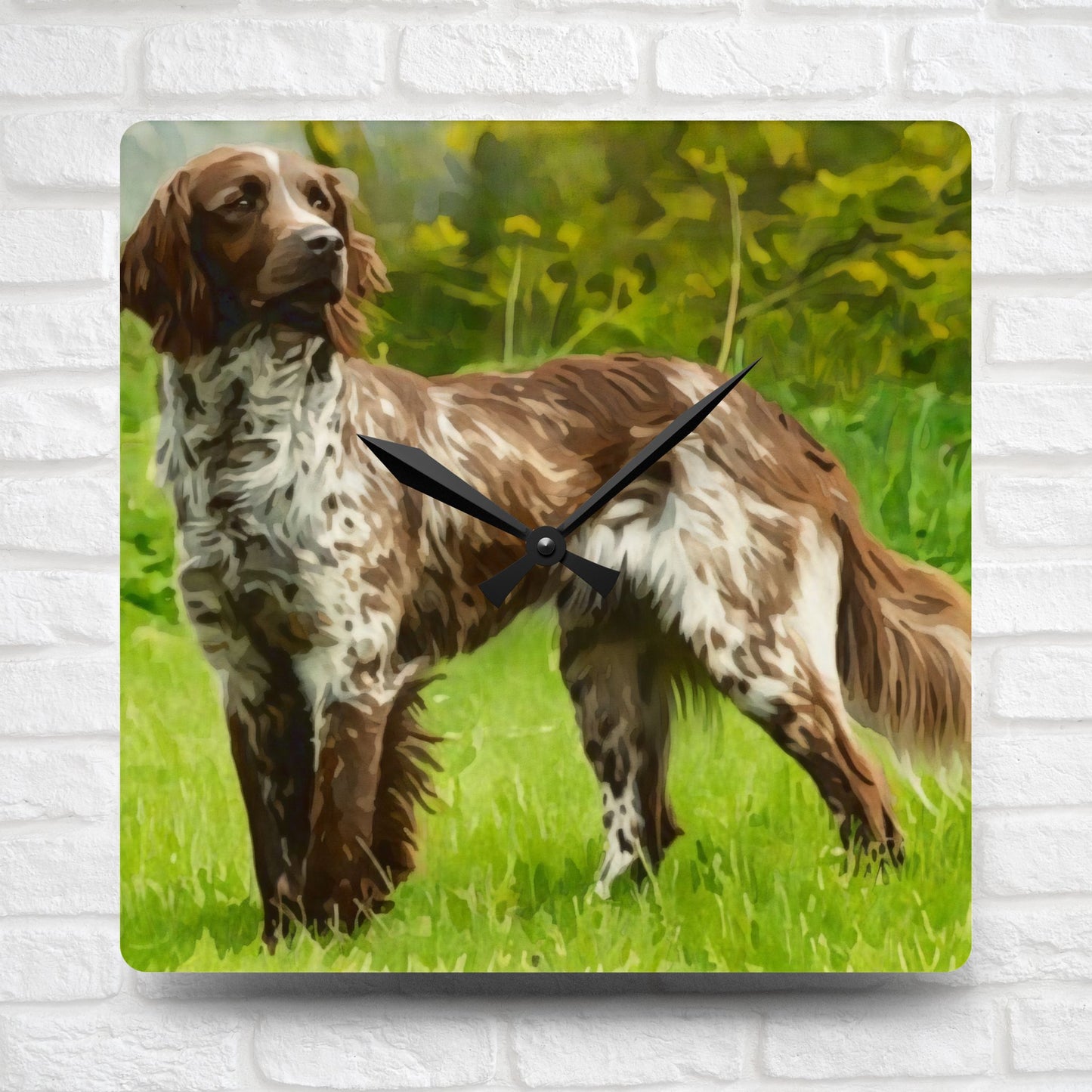 Small Munsterlander Pointer Wall Clock – Watercolor Hunting Dog Home Décor