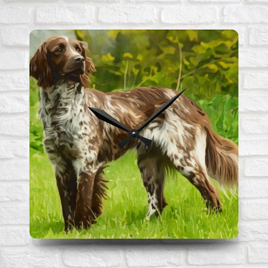 Small Munsterlander Pointer Wall Clock – Watercolor Hunting Dog Home Décor