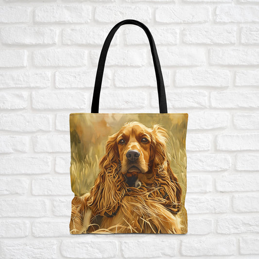 English Cocker Spaniel Tote Bag – Elegant Watercolor Dog Art – Stylish Reusable Bag