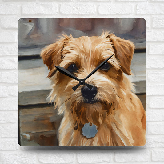 Norfolk Terrier Wall Clock – Adorable Dog Lover Gift – Watercolor Norfolk Terrier Art