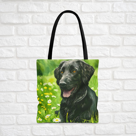 Flat-Coated Retriever Tote Bag – Watercolor Dog Art Gift