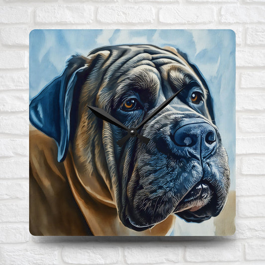 Neapolitan Mastiff Wall Clock – Majestic Dog Lover Décor – Watercolor Neapolitan Mastiff Art