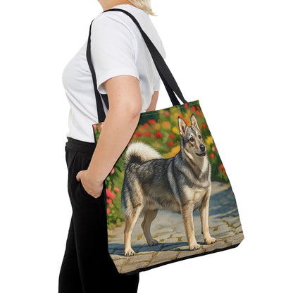 Swedish Vallhund Tote Bag – Watercolor Dog Lover Gift