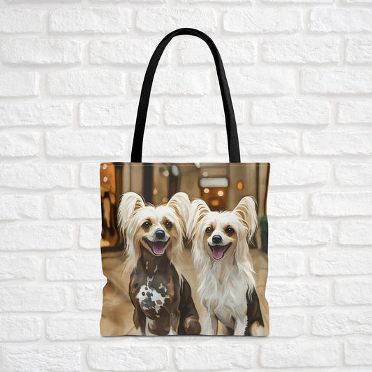 Chinese Crested Tote Bag | Dog Lover Gift | Elegant Reusable Bag with Chinese Crested Art