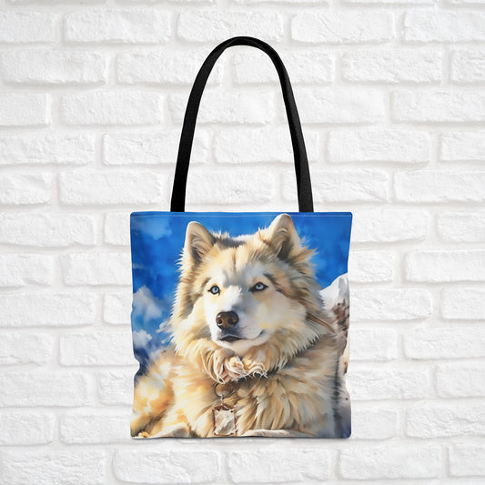 Alaskan Malamute Tote Bag – Dog Lover Gift with Malamute Watercolor Art