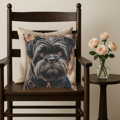 Affenpinscher Woven Pillow | Elegant Tapestry Dog Lover Gift