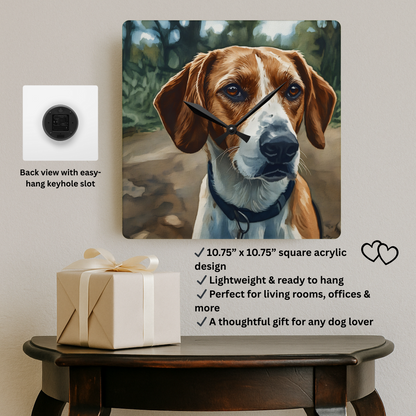 American Foxhound Wall Clock | Elegant Dog Lover Gift | Watercolor Dog Art Home Décor