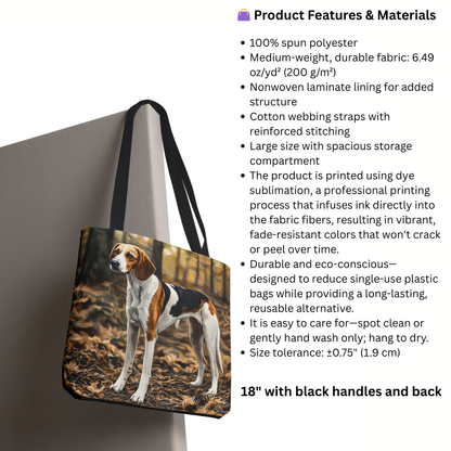 American Foxhound Tote Bag – Dog Lover Gift with Foxhound Watercolor Art