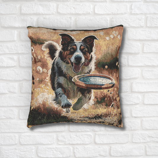 Australian Shepherd Woven Pillow | Loyal Dog Lover Home Décor | Heirloom-Quality Tapestry Cushion