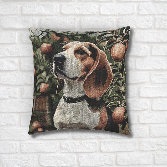 Beagle Woven Pillow | Sweet Dog Lover Home Décor | Heirloom-Quality Tapestry Cushion