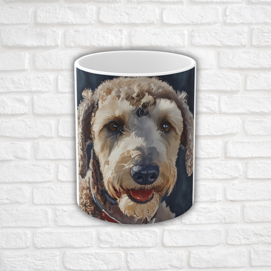 Bedlington Terrier Coffee Mug | Dog Lover Gift | Watercolor Bedlington Terrier Art | 11oz Ceramic Cup