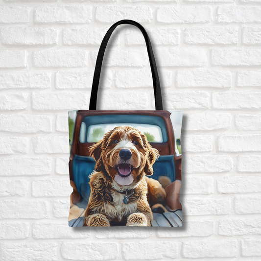Bernedoodle Tote Bag – Stylish Reusable Bag with Bernese Mountain Dog & Poodle Watercolor Art