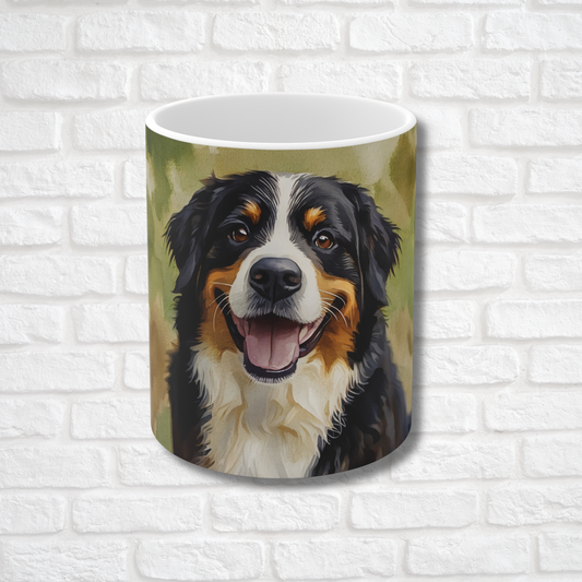 Bernese Mountain Dog Coffee Mug – Watercolor Dog Headshot | Gift for Dog Lovers