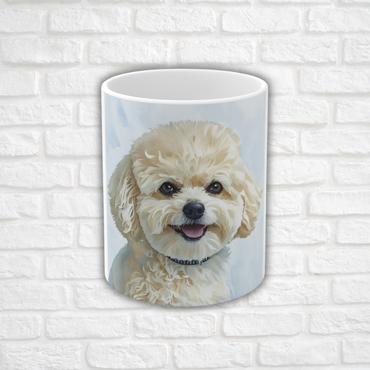 Bichon Frise Coffee Mug | Dog Lover Gift | Watercolor Bichon Frise Art | 11oz Ceramic Mug