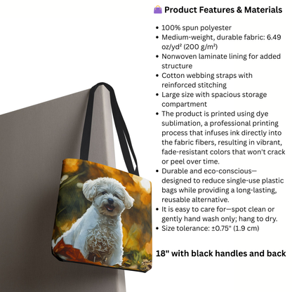 Bichon Frise Tote Bag | Dog Lover Gift | Stylish Reusable Bag with Bichon Frise Art
