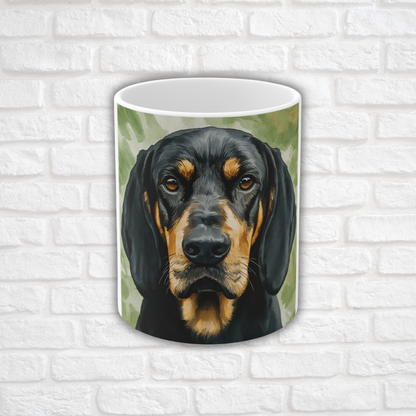 Black and Tan Coonhound Coffee Mug | Dog Lover Gift | Classic Ceramic Mug with Coonhound Art