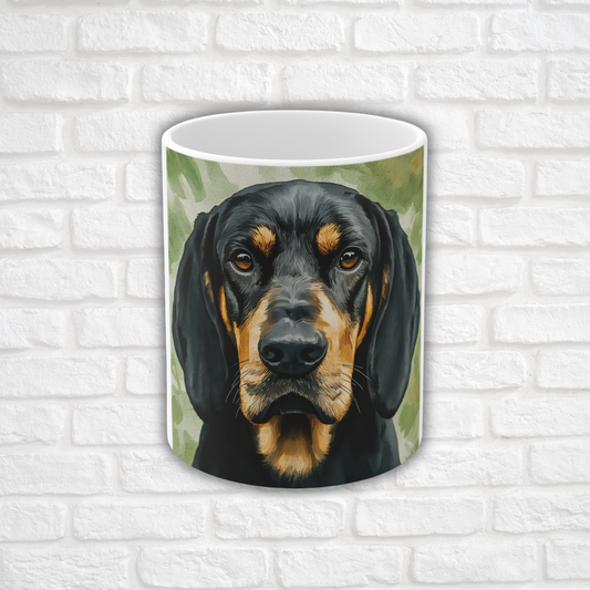Black and Tan Coonhound Coffee Mug | Dog Lover Gift | Classic Ceramic Mug with Coonhound Art