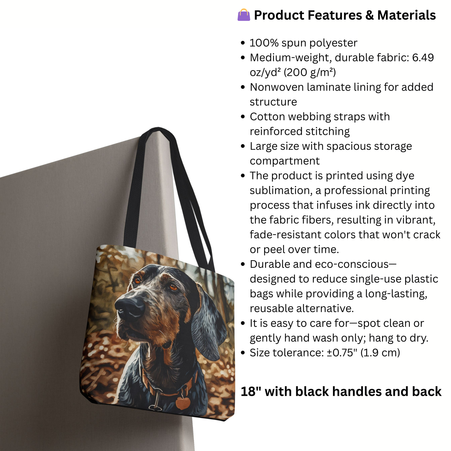 Bluetick Coonhound Tote Bag | Dog Lover Gift | Stylish Reusable Bag with Bluetick Hound Art