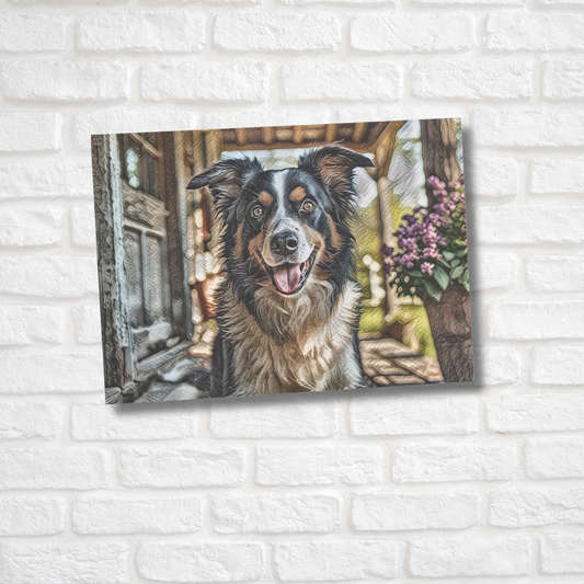 Border Collie Greeting Card Set - Oil-Painted Dog Art | Blank Inside | Envelopes Included