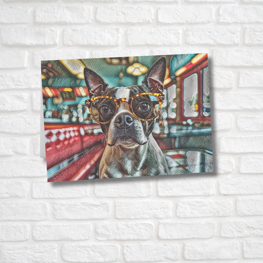 Boston Terrier Greeting Card Set - Oil-Painted Dog Art | Blank Inside | Envelopes Included