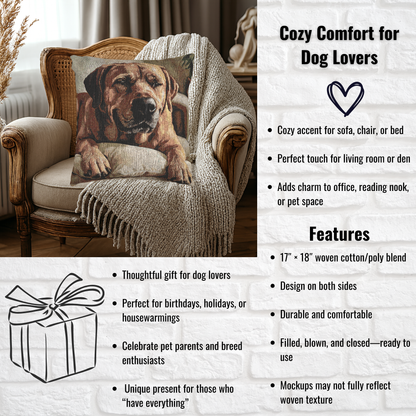 Broholmer Pillow | Rare Dog Breed Home Décor | Decorative Woven Throw Pillow