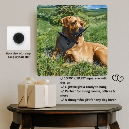 Broholmer Wall Clock | Dog Lover Gift | Unique Acrylic Dog Breed Clock