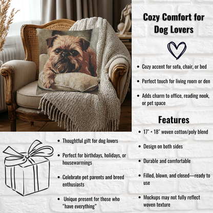 Brussels Griffon Woven Decorative Pillow – Dog Lover Home Décor Gift