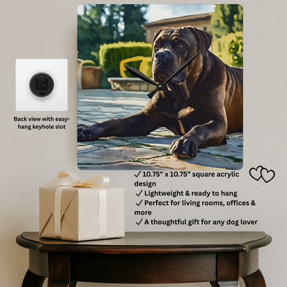 Cane Corso Wall Clock | Dog Lover Gift | Decorative Acrylic Clock with Elegant Cane Corso Art