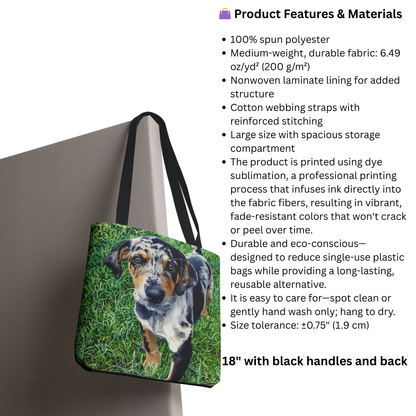 Catahoula Leopard Dog Tote Bag | Dog Lover Gift | Stylish Reusable Canvas Bag with Elegant Catahoula Art