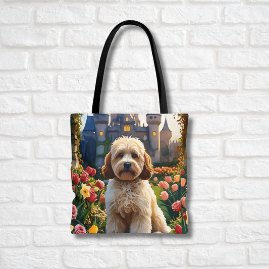 Cavapoo Tote Bag – Stylish Reusable Bag with Cavalier King Charles Spaniel & Poodle Watercolor Art