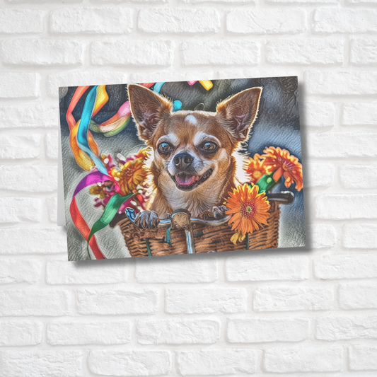 Chihuahua Greeting Card Set - Oil-Painted Dog Art | Blank Inside | Envelopes Included