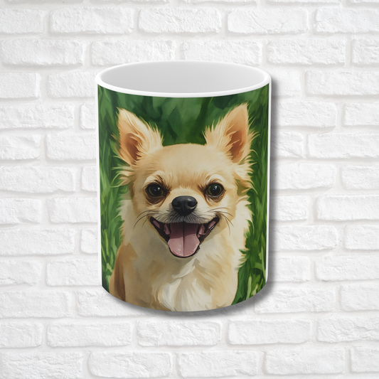 Chihuahua Coffee Mug – Watercolor Dog Headshot | Gift for Dog Lovers