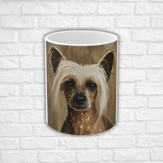 Chinese Crested Coffee Mug | Dog Lover Gift | Elegant Ceramic Mug with Chinese Crested Dog Art