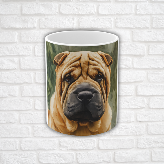 Chinese Shar-Pei Coffee Mug | Dog Lover Gift | Classic Ceramic Mug with Shar-Pei Dog Art
