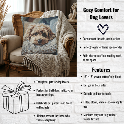 Cockapoo Woven Pillow | Elegant Tapestry Dog Lover Gift
