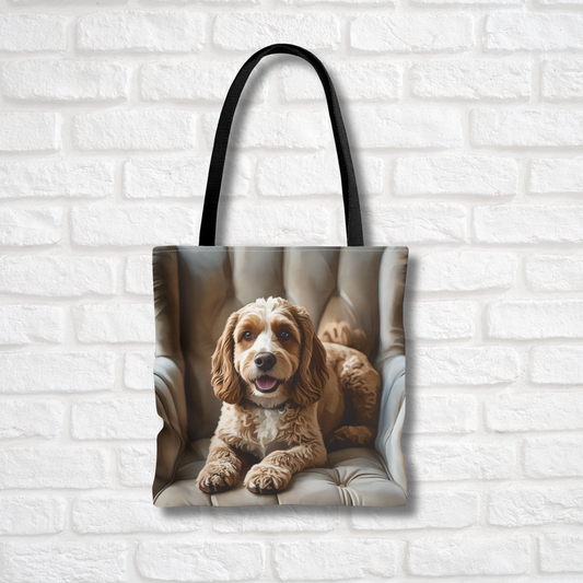 Cockapoo Tote Bag – Stylish Reusable Bag with Cocker Spaniel & Poodle Watercolor Art
