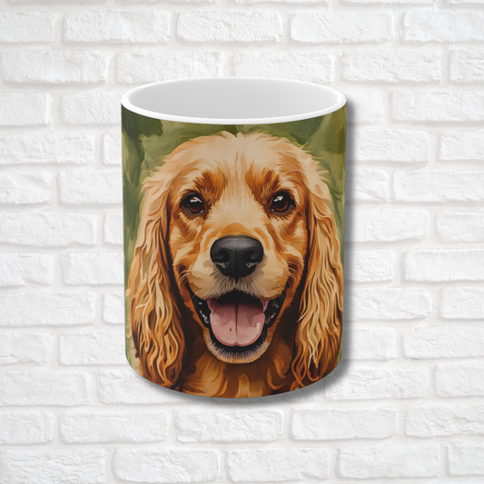 Cocker Spaniel Coffee Mug – Watercolor Dog Headshot | Gift for Dog Lovers