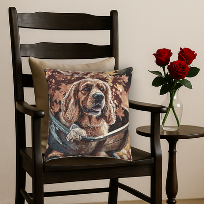 Cocker Spaniel Woven Pillow | Elegant Dog Lover Home Décor | Heirloom-Quality Tapestry Cushion