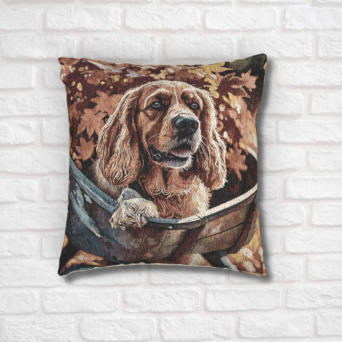 Cocker Spaniel Woven Pillow | Elegant Dog Lover Home Décor | Heirloom-Quality Tapestry Cushion