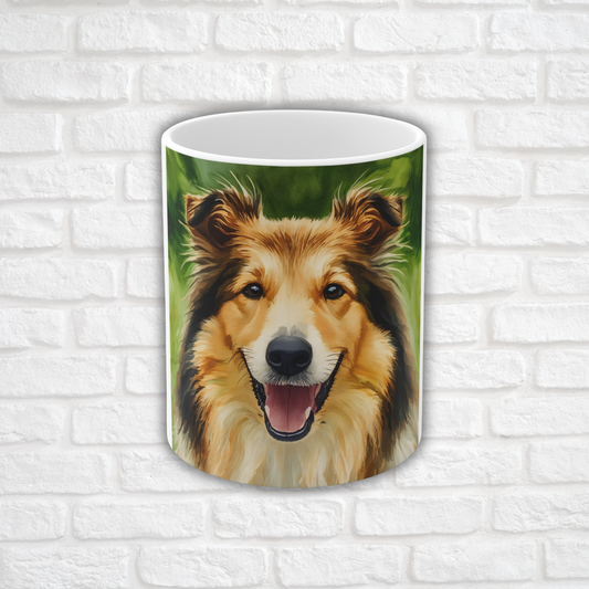 Collie Coffee Mug – Beautiful Watercolor Dog Portrait Gift