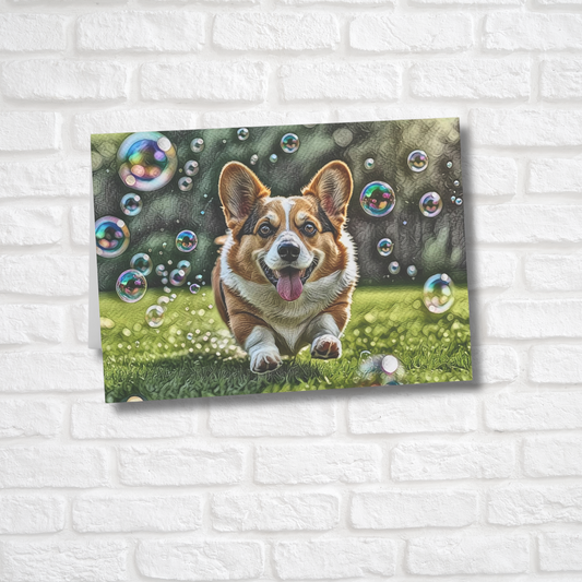 Corgi Greeting Card Set - Oil-Painted Dog Art | Blank Inside | Envelopes Included