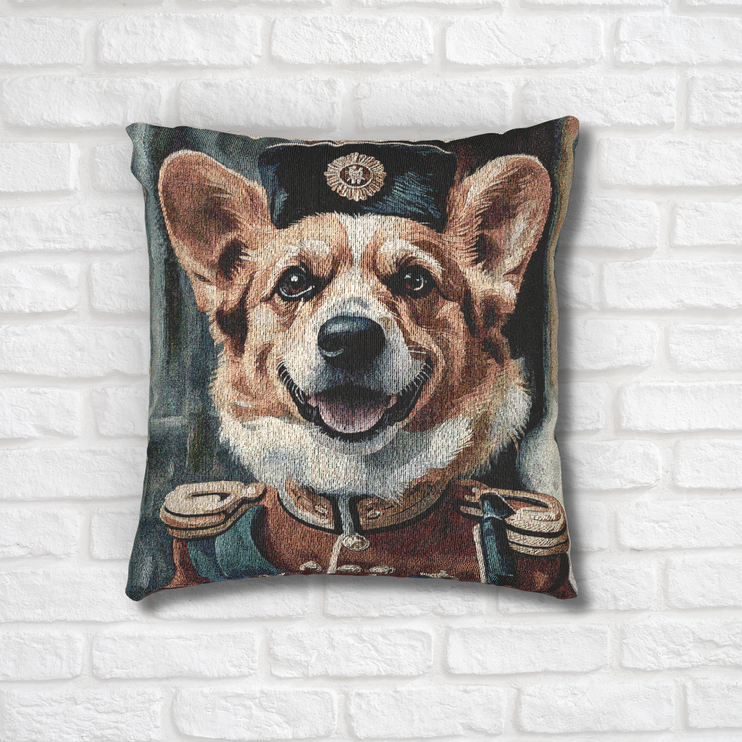 Pembroke Welsh Corgi Woven Pillow | Adorable Dog Lover Home Décor | Heirloom-Quality Tapestry Cushion