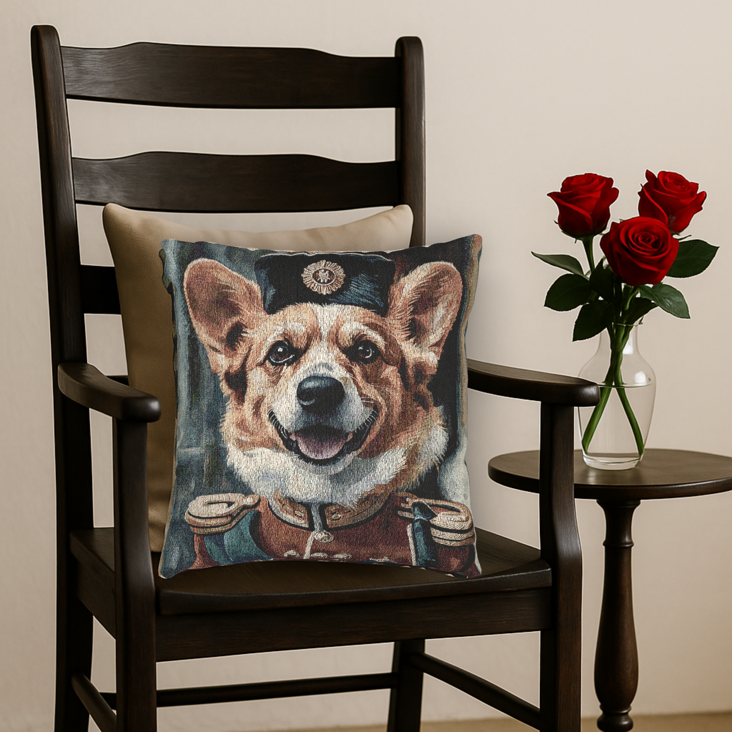 Pembroke Welsh Corgi Woven Pillow | Adorable Dog Lover Home Décor | Heirloom-Quality Tapestry Cushion