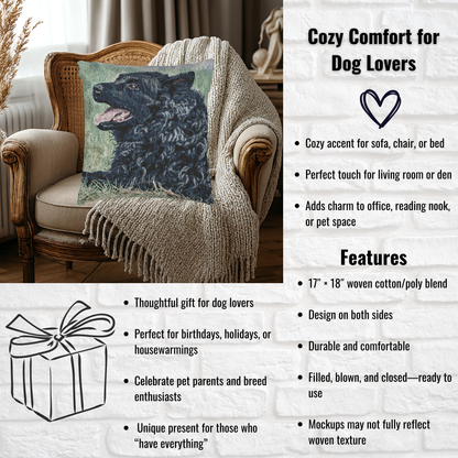 Croatian Sheepdog Woven Decorative Pillow – Dog Lover Home Décor Gift