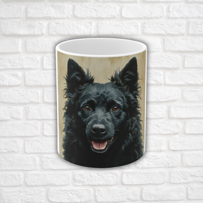 Croatian Sheepdog Coffee Mug – Elegant Watercolor Dog Lover Gift – 11oz Ceramic